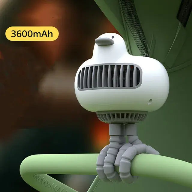 CoolQuacker Stroller Fan: Portable, USB-Powered, Adjustable, Bladeless