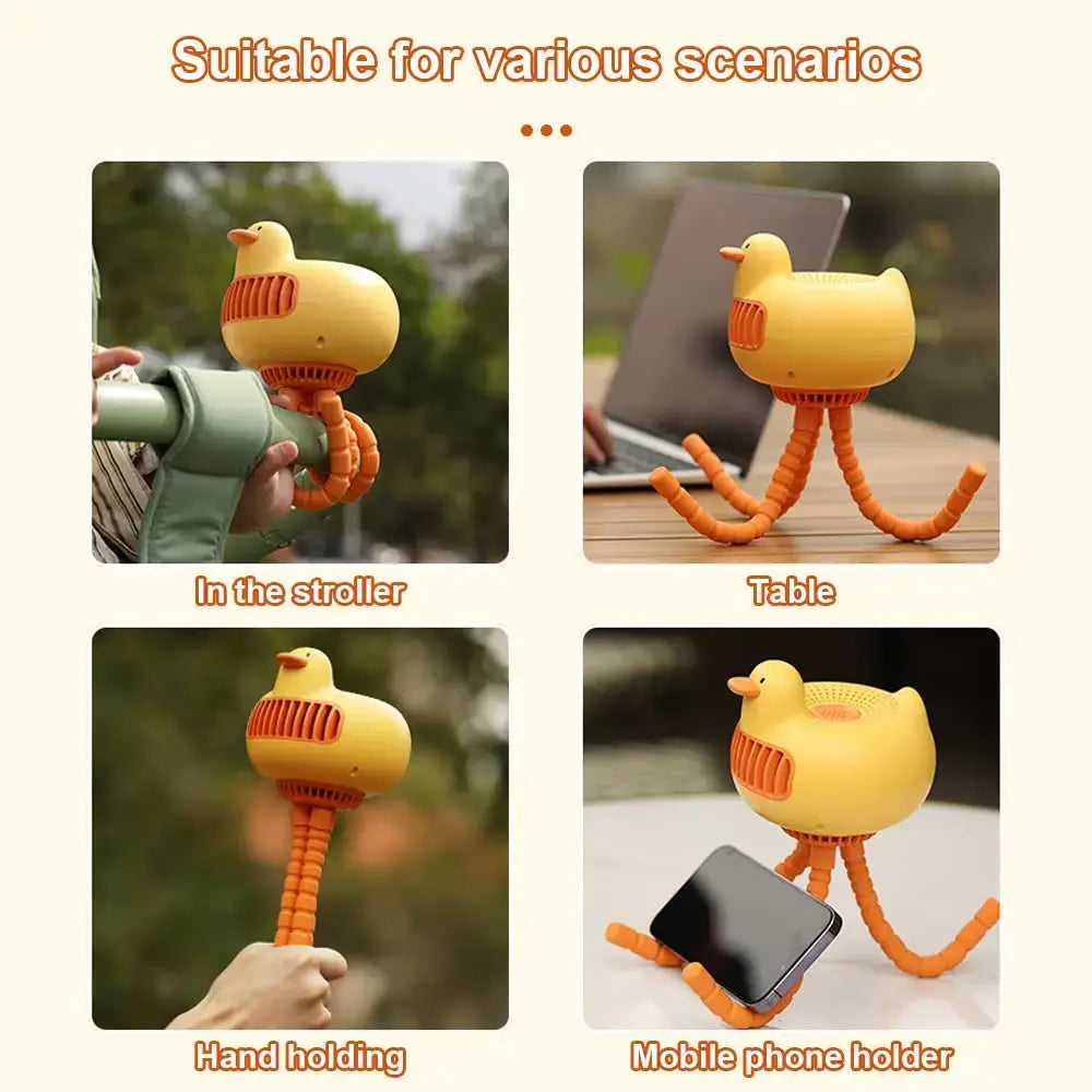 CoolQuacker Stroller Fan: Portable, USB-Powered, Adjustable, Bladeless